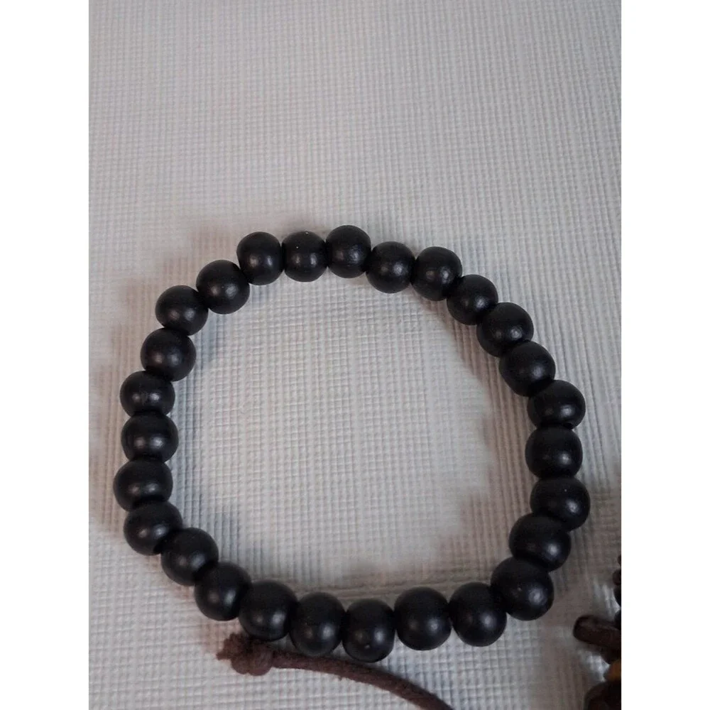 Tigers Eye Stretch Braided Sliding Knot Bundle of 4 Assorted Unisex Bracelets